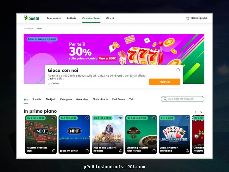 Benvenuti sul portale di videogiochi online Sisal.it